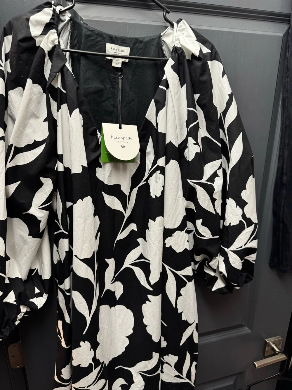 Kate Spade Floral Puff-Sleeve Dress
